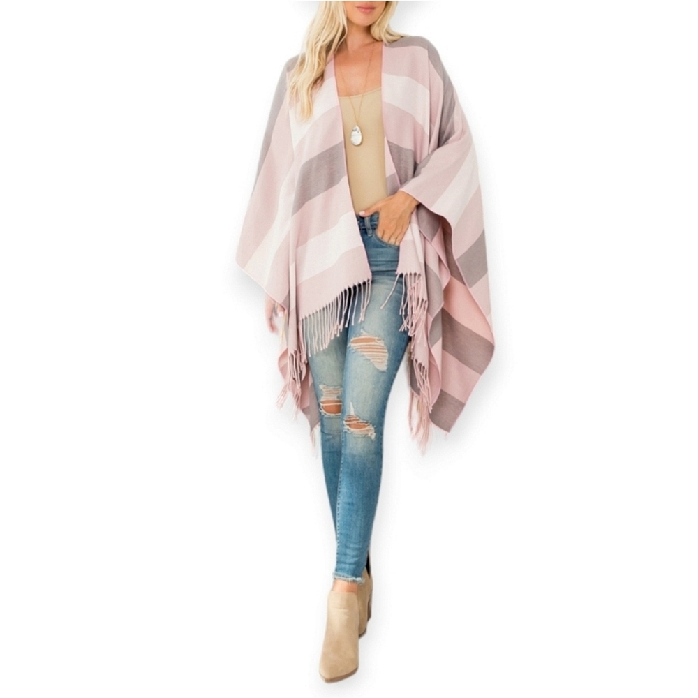 Sweater Wrap With Fringe